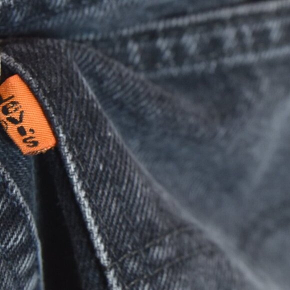 Levi’s 550 Orange Tab Vintage Jeans W28 L26 Black High Rise Taper 90s Nice Fade - Picture 3 of 12